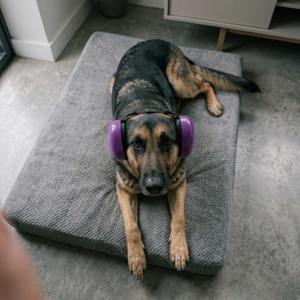 Casque antibruit chien pour anxiété