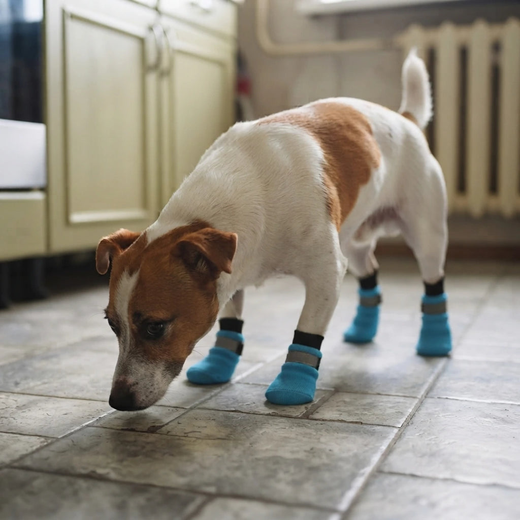 Chaussettes chien antidérapantes et réfléchissantes - Lot de 4