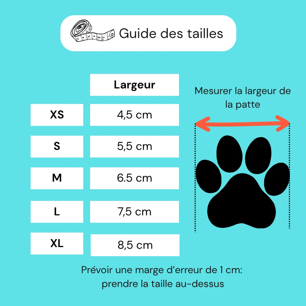 Chaussettes chien antidérapantes et réfléchissantes - Lot de 4