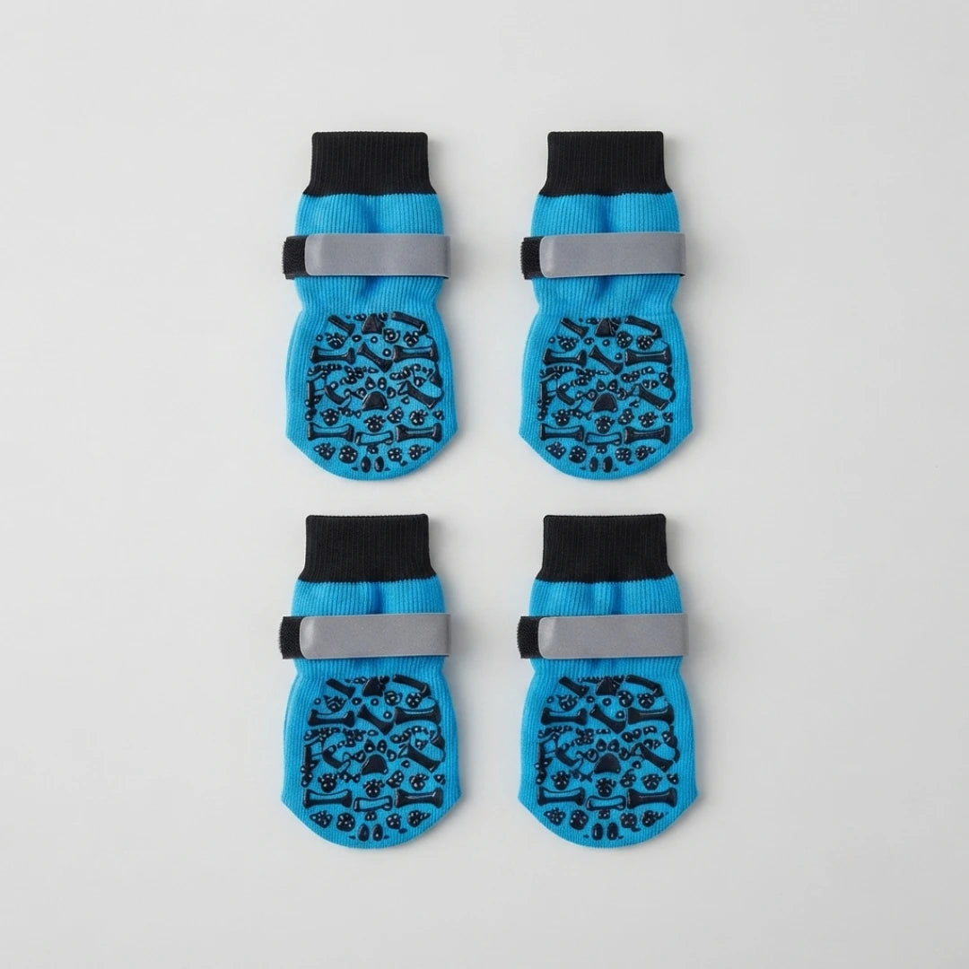 Chaussettes chien antidérapantes et réfléchissantes - Lot de 4