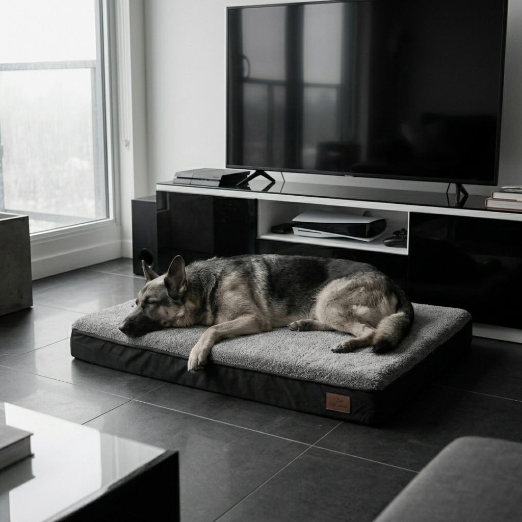 Panier chien XL orthopédique gris