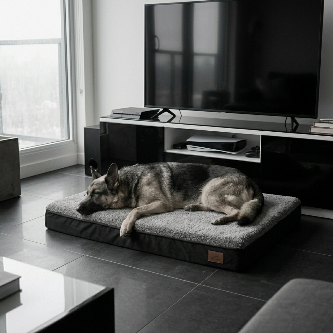 Panier chien XL orthopédique gris